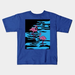 Funny Colorful Flamingos Free Nature Kids T-Shirt